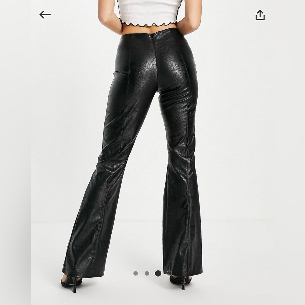 ASYOU Croc Leather Flare Pant